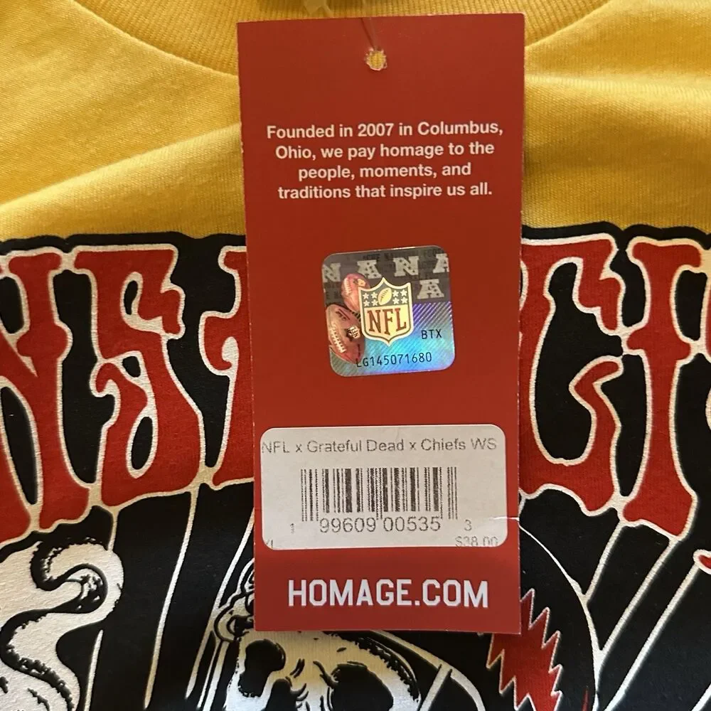 Homage NFL Kansas City Chiefs X Grateful Dead T-Shirt Men's XL NWT - Picture 6 of 16